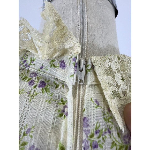 RARE Vintage 1970s Gunne Sax Floral Bustle Prairie Dress - Picture 6 of 10
